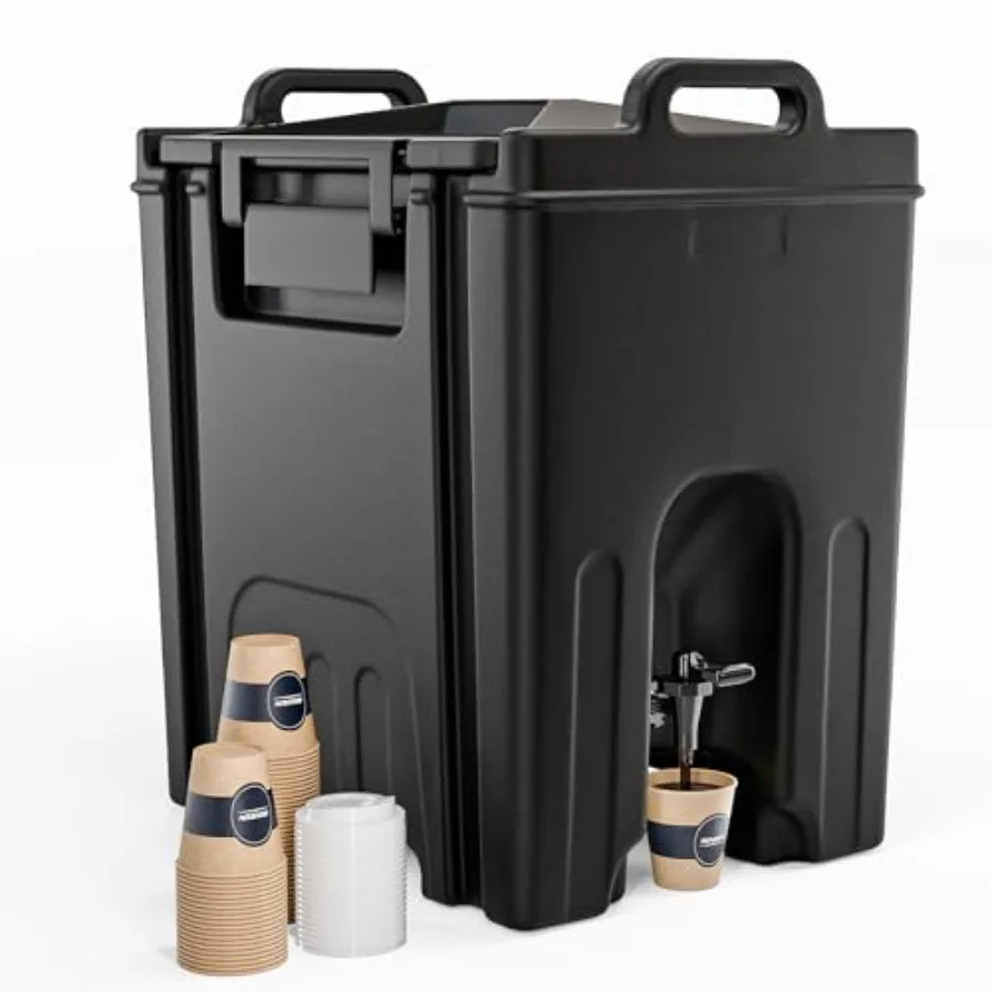 

Диспенсер для напитков на 12 галлонов, изолированный, из пищевого LLDPE, для холодных и горячих напитков, с краном и ручками, для подачи и сохранения температуры