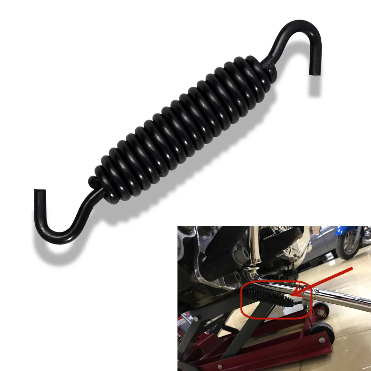 

Universal Motorcycle Stand Kickstand Spring Fits For Harley Softail 2007-2017 Touring Electra Glide Road Glide 2007-2019 Black