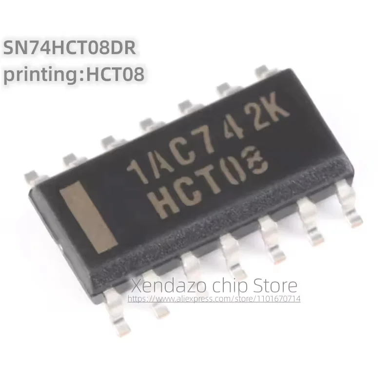 10pcs/lot SN74HCT08DR printing HCT08 SOP-14 package Four channel 2-input NAND gate surface mounted logic chip