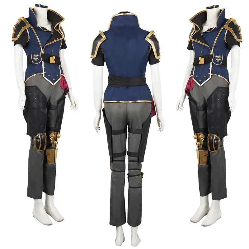 Arcane Vi 코스프레 판타지 보안관 모자 의류 애니메이션 게임 LoL 2 의상 변장 성인 여성 롤플레잉 판타지아 의상c;8,k'5;h.