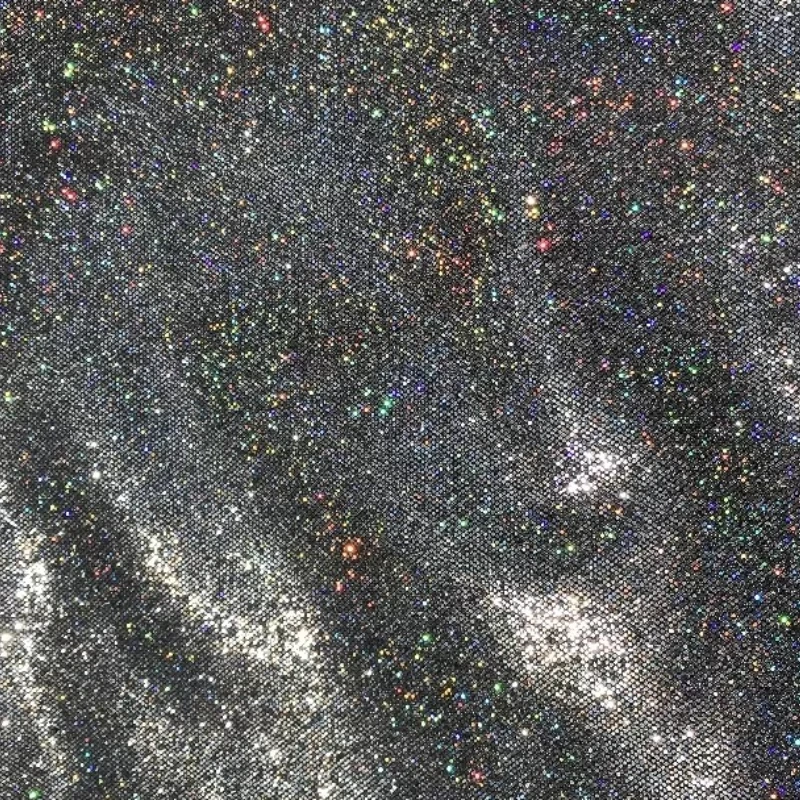 Silver Base Cloth With Black Grid, Colored Glitter, Iridescent Honeycomb Reflective Sequins,Synthetic Leather For Soft Bag AC018