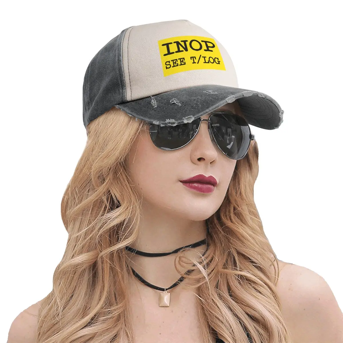 Inop See Technical Log Airplane Inoperative Sign Humor Saying Baseball Cap New In The Hat Luxury Brand Golf Wear Men Women's