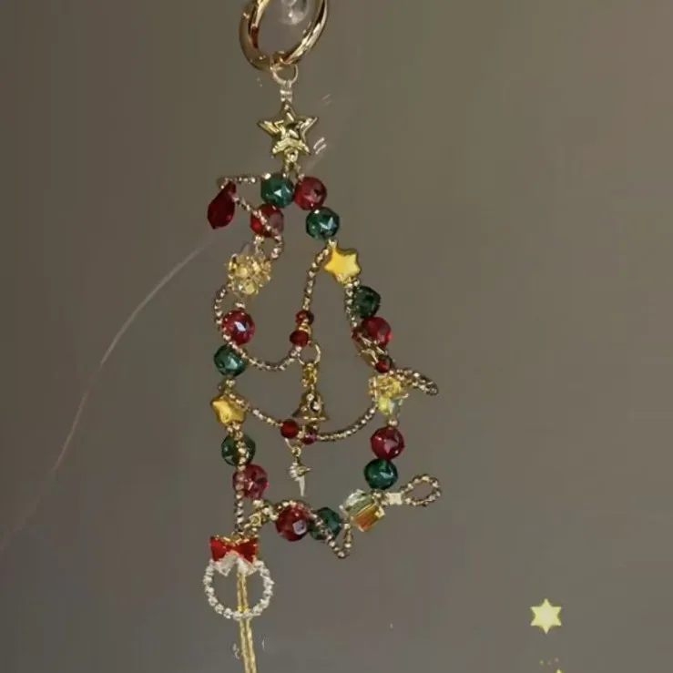 

For Christmas Wind New High-end Christmas Tree Color Scheme Fringed Pendant Exquisite Niche Christmas Atmosphere Bag Pendant