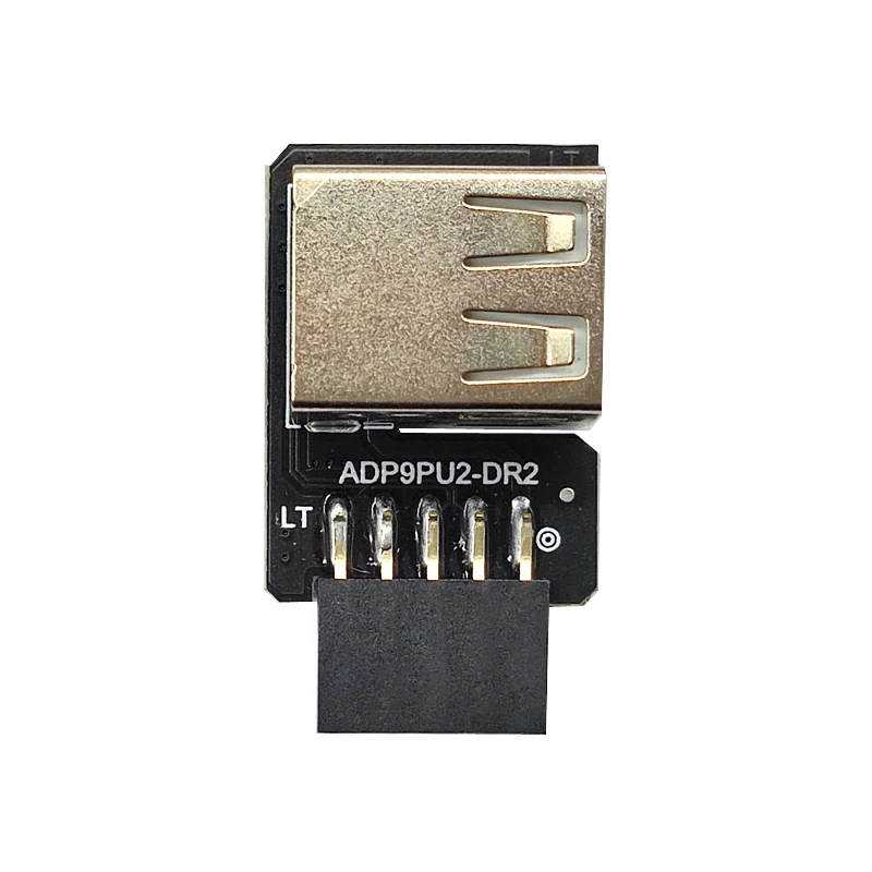 9-poliger bis 2-Port-USB-Adapteranschluss Riser internes Motherboard 9-polige Buchse auf Dual-USB 2,0 Typ einer Buchse für USB-Gerät