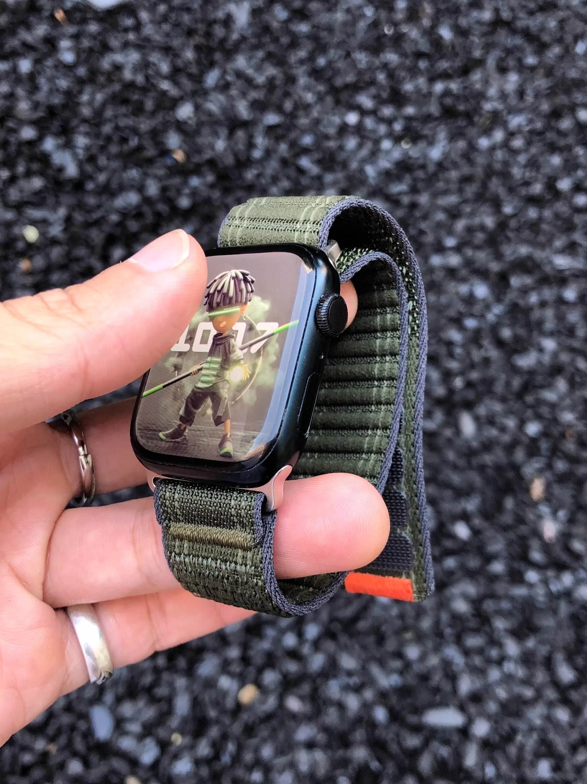 

Kakestorm wavy pattern for Apple Watch iwatch strap s10 loop plush cloth 987 Velcro