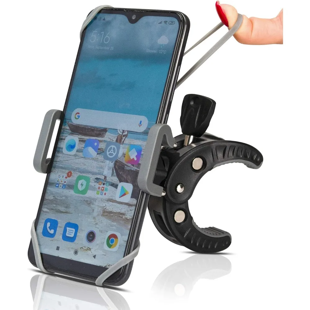 

Universal Adjustable Phone Mount for Stroller Cart Bike Motorcycle Scooter Handlebar Fitness Equipment Travel Use