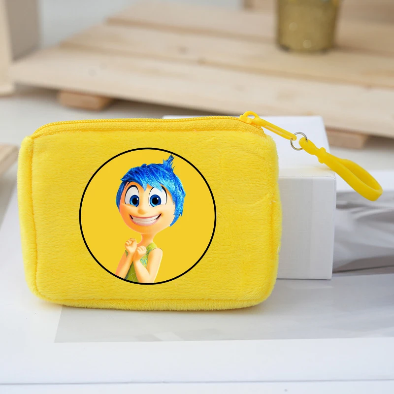 Inside Out 2 Joy Sadness Disney Girls Boys Child Coin Purse Cute Portable Wallet Cartoon Anime Card Storage Bag Children Gifts