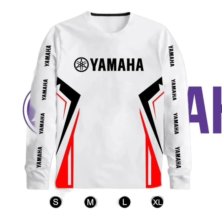 

25/26 Новая популярная футболка с длинными рукавами Yamaha, весенне-осенняя униформа для любителей мотоциклов, одинаковая футболка для взрослых и детей