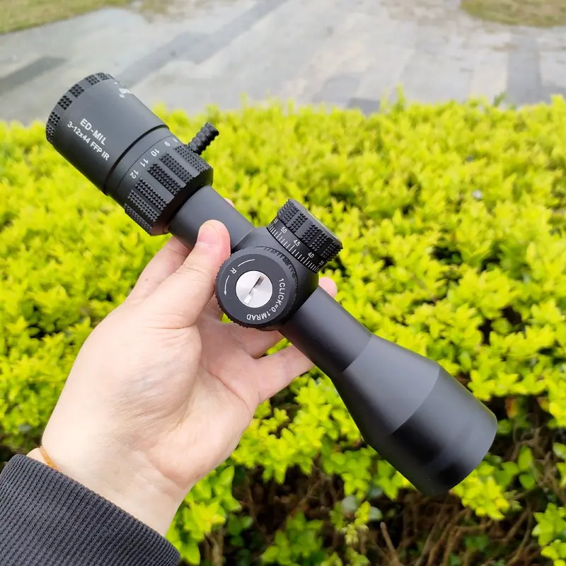 ED3-12x44FFP front-focusing telescope with ED ultra-low chromatic dispersion red and green light, 44 large objective lens, shock