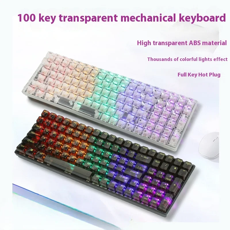 Wired mechanical gaming keyboard backlit gaming keyboard suitable for ergonomic multi-color mixed light PC computers and laptops