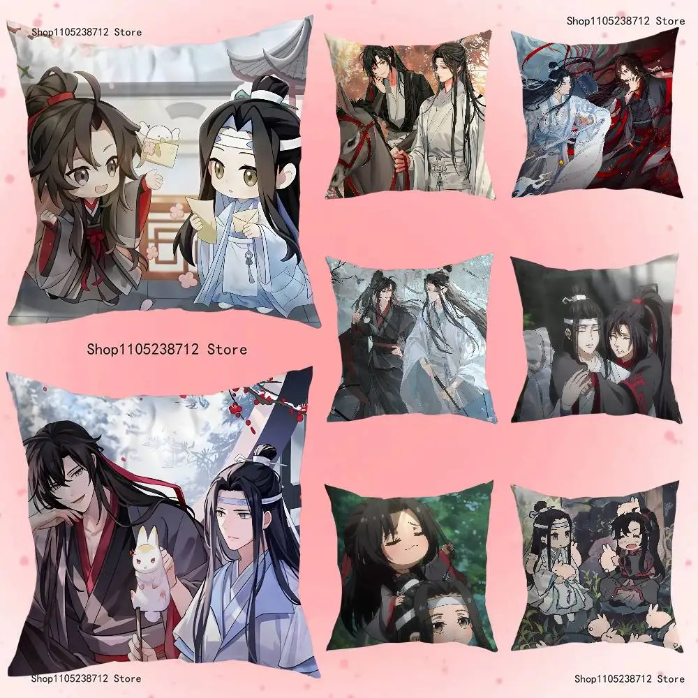 

Cartoon Figure Lan Wangji Wei Wuxian Pillowcase Cushion Plush Boys Girls Cartoon Anime Kawaii Decoration Birthday Cute Gifts