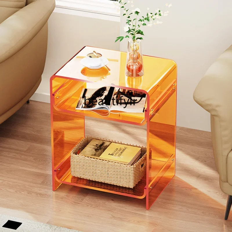 

Acrylic Sofa Side Table Coffee Table Living Room Home Removable Storage Bedside Storage Cabinet