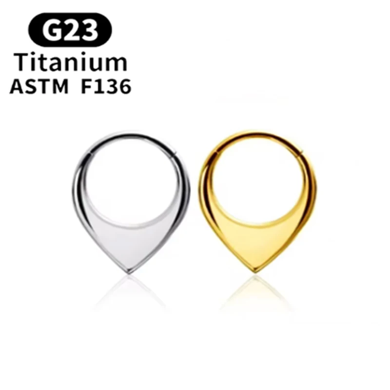 1 PCS G23 Titanium Septum Hinged Hoop Nose Ring V Shape Clicker Helix Daith Piercing Body Jewelry  Ear Cartilage Daith Hoop