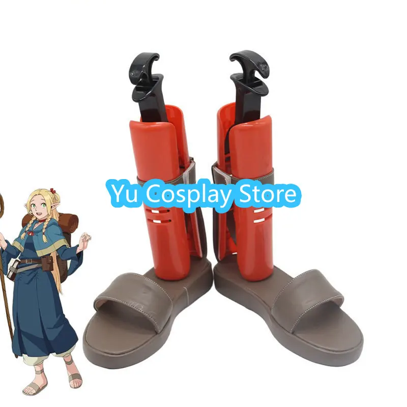 Marcille Cosplay Shoes Anime Delicious in Dungeon Cosplay Boots Halloween Carnival Prop PU Leather Shoes Custom Made