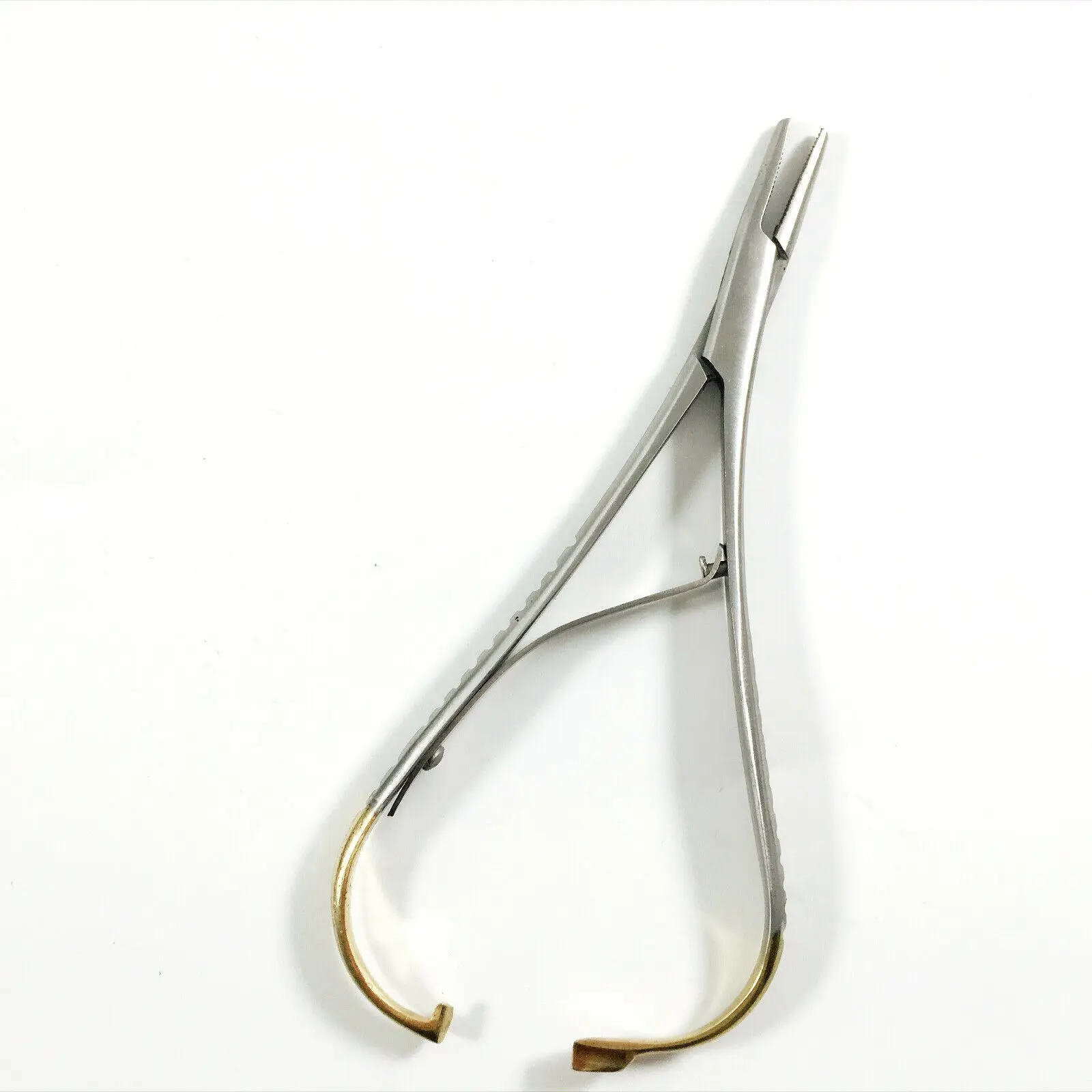 10Pcs Dental Needle Holders Stainless Steel Orthodontic Plier Gold Plated Handle Surgical Dental Instrument Implant