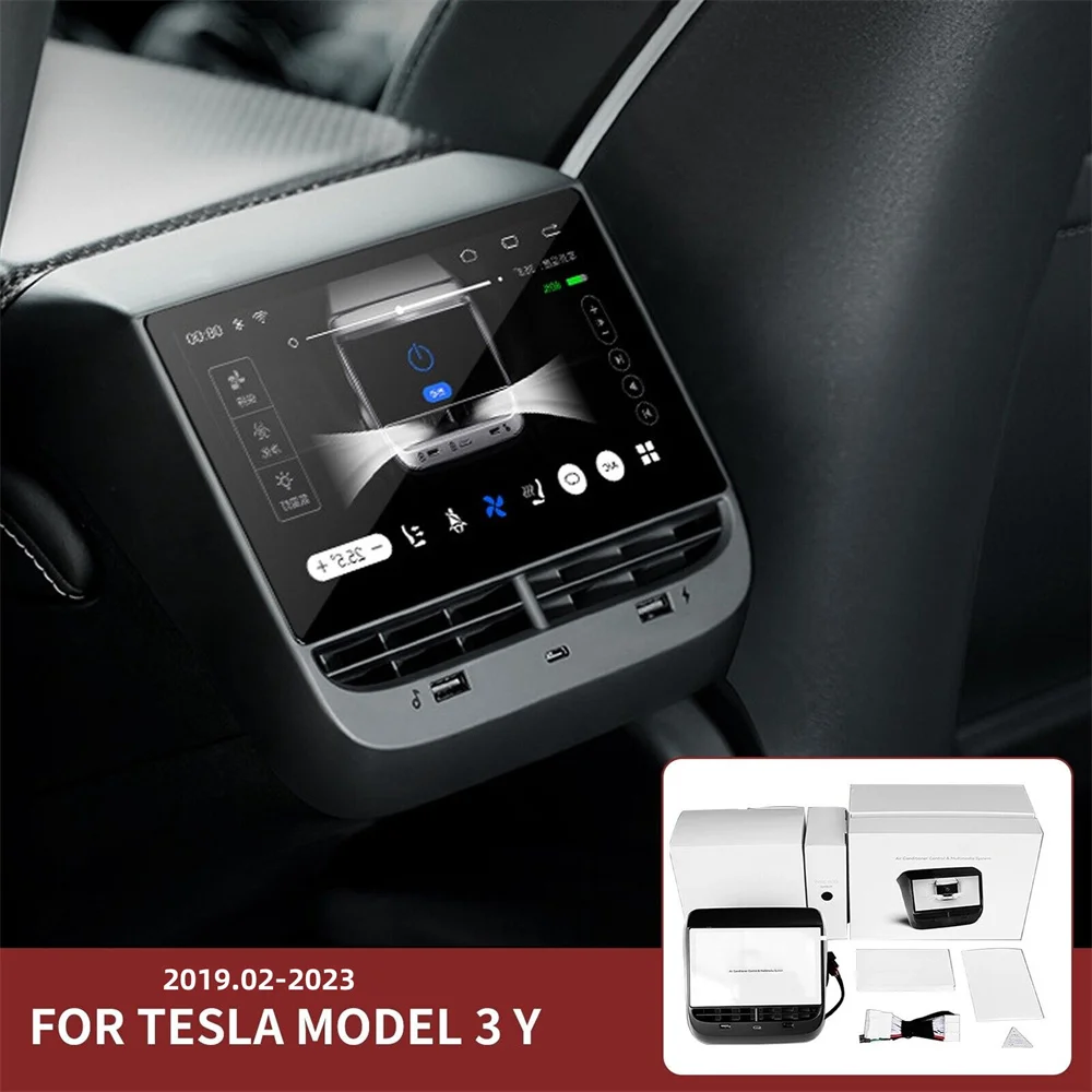 Tesla Model 3/Y Rear Control Display Rear Seat LCD Screen Entertainment System Climate Control Seat Heating Control