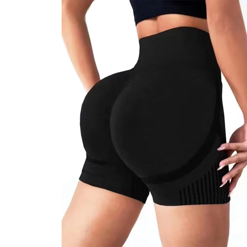 Pantalones cortos de Yoga transfronterizos miel glúteos deportes cintura alta Abdomen estiramiento ajustado antideslumbrante Fitness de secado rápido