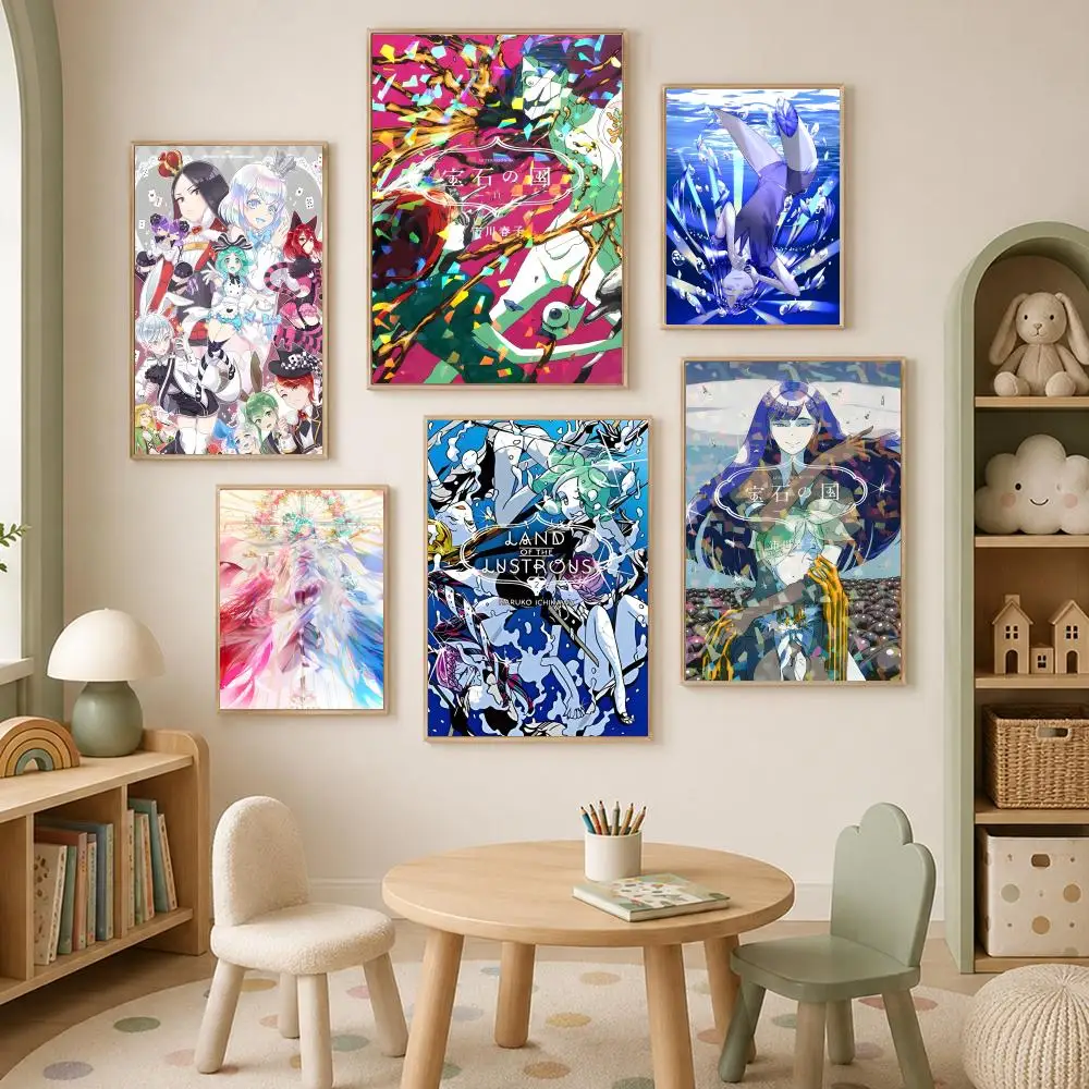 Anime L-Land of the Lustrous Poster Self-Stick HD PVC Wall Art Poster, Waterproof Decor for Bedroom, Living Room and Home