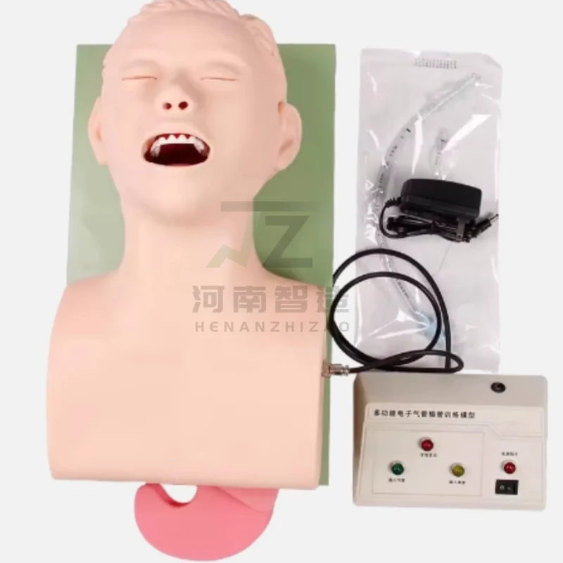 Electronic Tracheal Intubation Simulator Training Model With Teeth Compressed Alarm Type Manikin