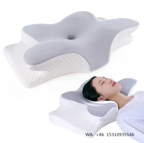 dernier-modele-d'oreiller-cervical-orthopedique-personnalise-en-mousse-a-memoire-de-forme-pour-le-sommeil-avec-soutien-papillon