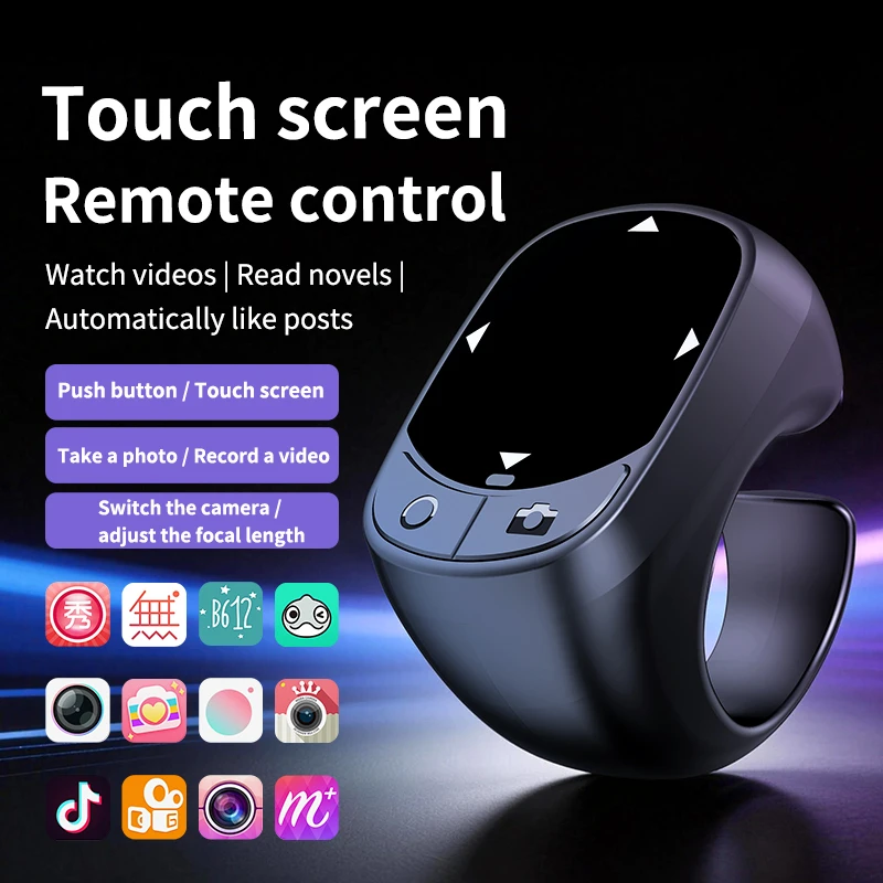 New Mobile Phone Bluetooth Touch Screen Ring Remote Control Intelligent Flashing Video Taking Photos E-books Flipping Pages