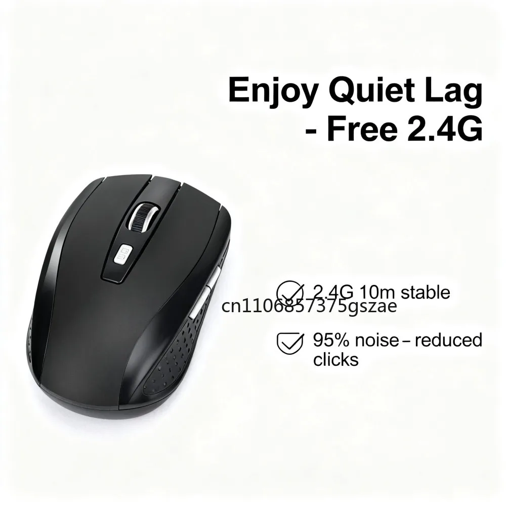 2.4G Wireless Mouse 2.4Ghz Gaming Mouse Optical Wireless Mouse Slim Mini Noiseless Mice for Macbook PC Laptop