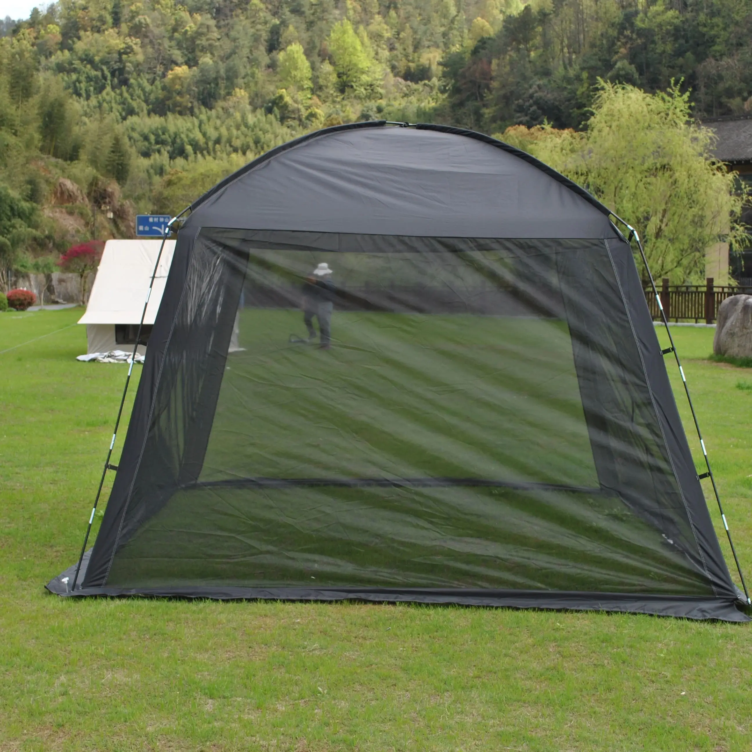 

Большая походная палатка с полной сетчатой вентиляцией, двойными входами, защитой от комаров, из серебристой ткани Оксфорд, для пикников, барбекю, походов