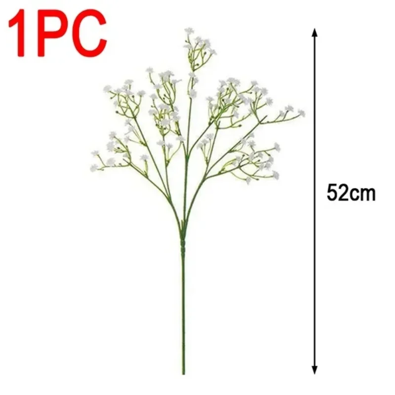 90 головок 52 см детское дыхание искусственные цветы пластиковая гипсофила DIY цветочные букеты композиция для свадебного украшения дома