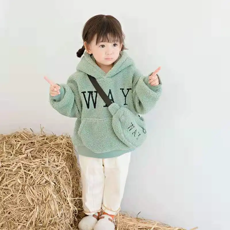 Sweats à capuche épais en peluche pour garçons et filles, veste pour enfants, pull, sweat-shirt, vêtements chauds, 2 à 8 ans, automne, hiver, 2022