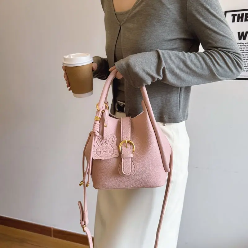 Autumn Winter New Bucket Mother and Child Bag High-end Sense Shoulder Crossbody Hand Bag Niche Design Exquisite Simple Casual