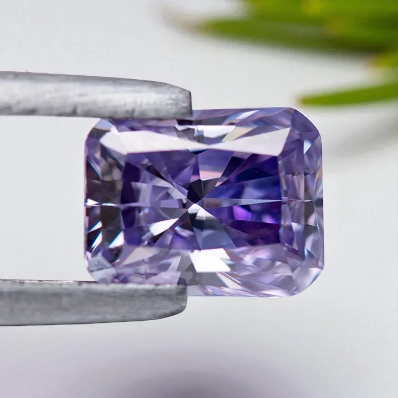 Moissanit-Stein, Radiant-Schliff, Lavendelfarbe, VVS1, loser Edelstein mit Zertifikat, bestanden bei Diamanttester, für die Schmuckherstellung – Detail 5