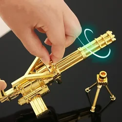 CS Gatling Figure Model Justin Gatlin Metal Rotatable Barrel Machine Gun Statues House Decoration Home Ornament Desk Accessories
