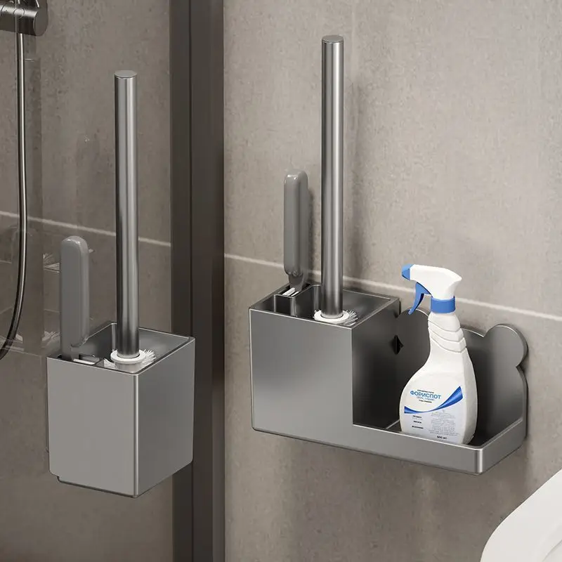 

Mengzhan Toilet Brush Storage Rack Toilet Brush Wall-Mounted Punch-Free Domestic Toilet Bathroom Toilet Cleaning Suit