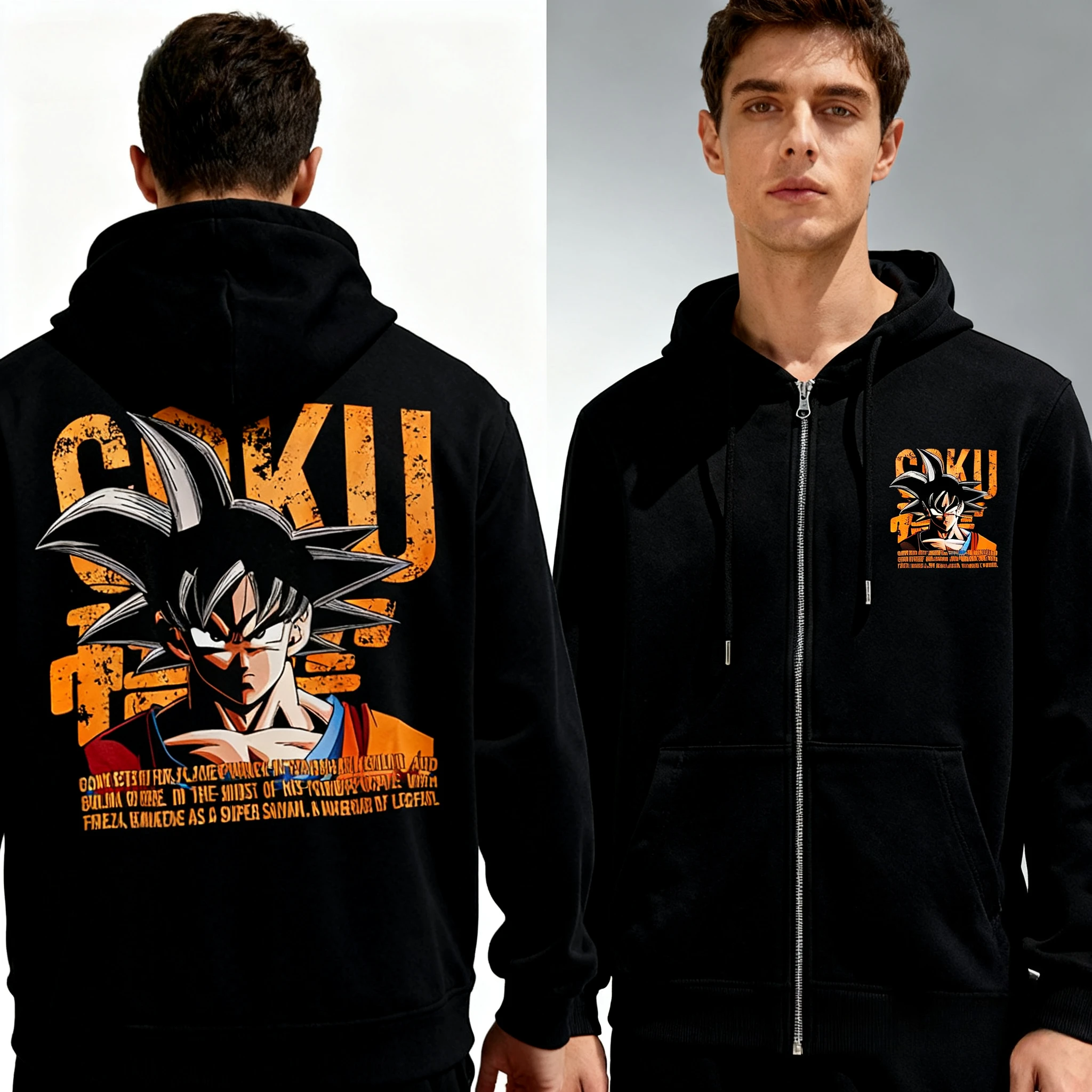 

Bandai Dragon Ball супер куртка с капюшоном мужская хлопковая толстовка на молнии пуловер в стиле аниме удобная подходит для повседневной носки