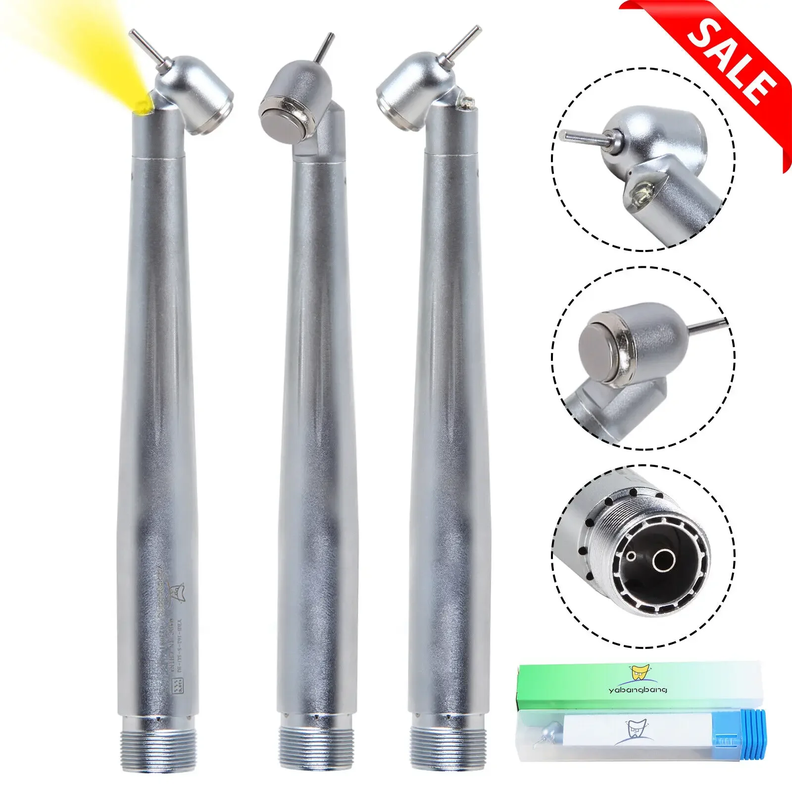 Fibra óptica dental led 45 graus cirúrgica de alta velocidade handpiece e-gerador botão turbina 2/4 buraco caber nsk/kavo