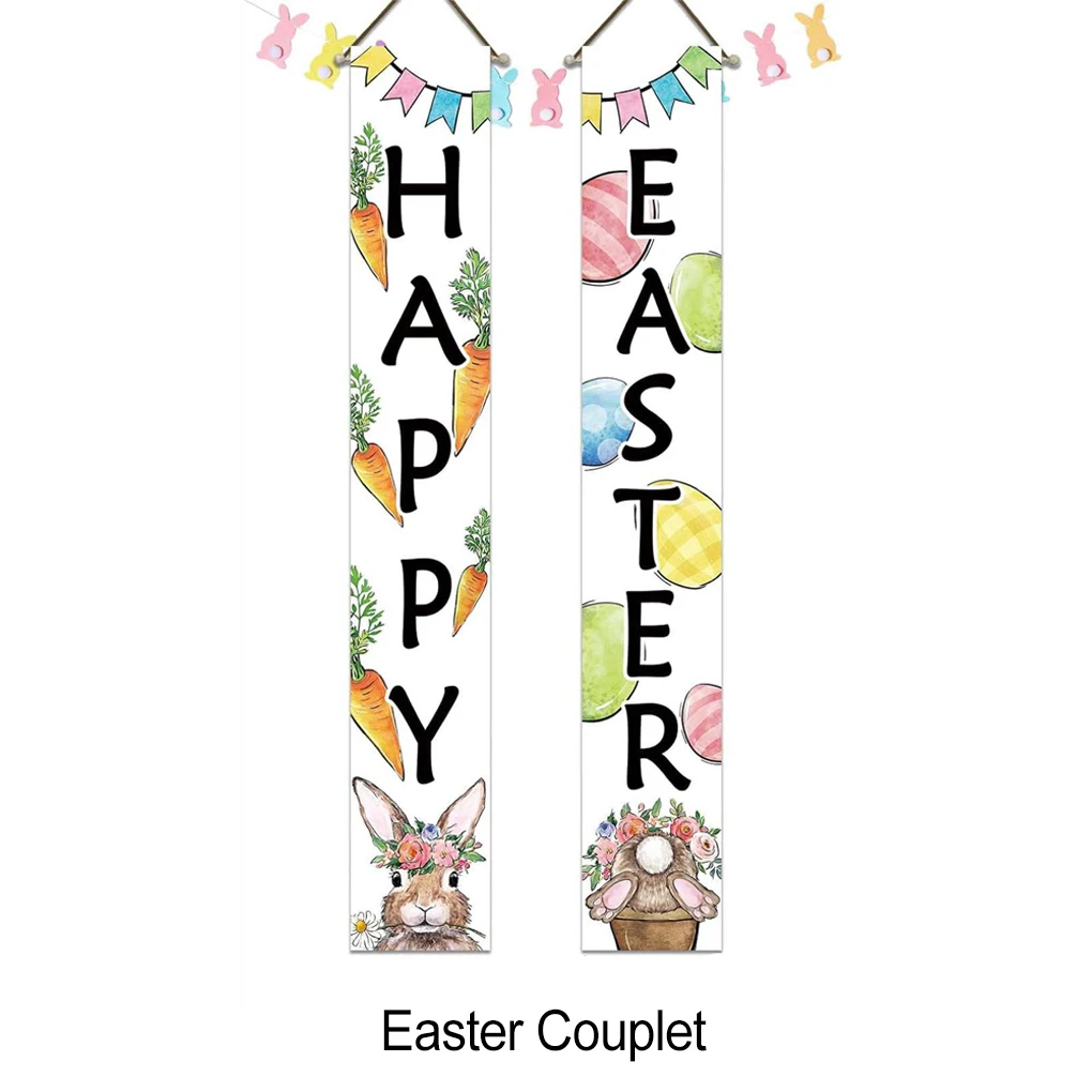 2pieces Party Decorations For Events Bunny Decor Materials Wonderful Easter Gift Party Banner