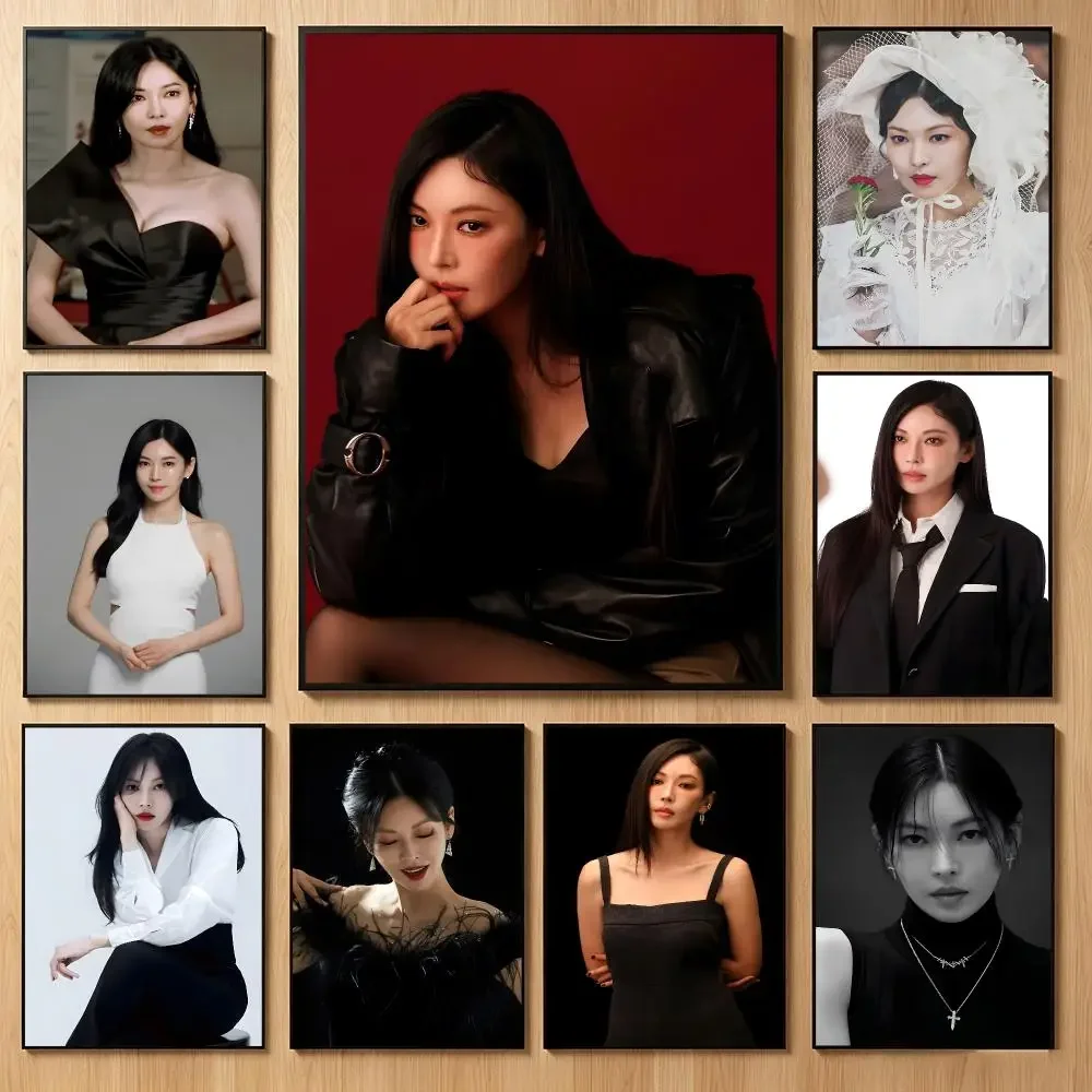 Stylish Celebrity K-Kim So Yeon Poster Classic Self-Adhesive PP Wall Sticker for Living Room Bar Decor Gift