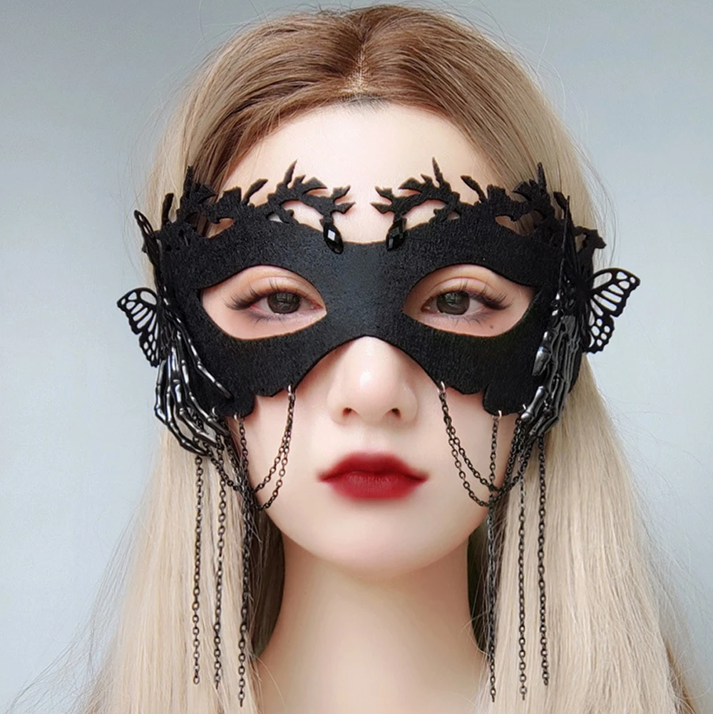 

Butterfly Skull Cosplay Women Tassel Long Ribbon Party Nightclub Eye Mask Halloween Christmas Party Mask For Women