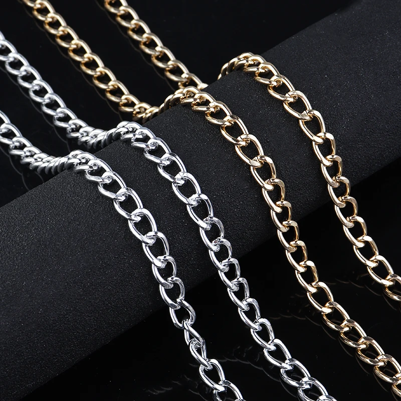 5 Yards/Roll Aluminum Frosted chain Metal Flat Unwelded Twisted Chain For Jewelry Making Bracelet Necklace Clothing Accessories