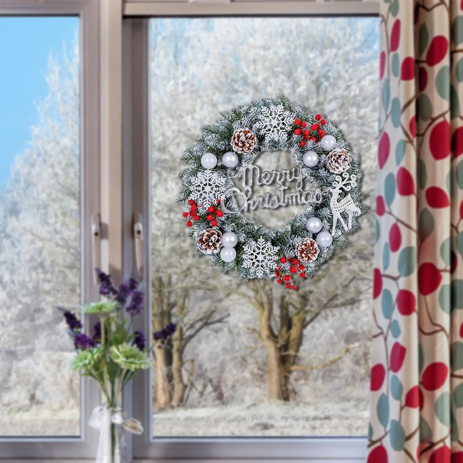 إكليل عيد الميلاد زخرفة إكليل عيد الميلاد للمدفأة في الأماكن المغلقة والخارجية للعام الجديد