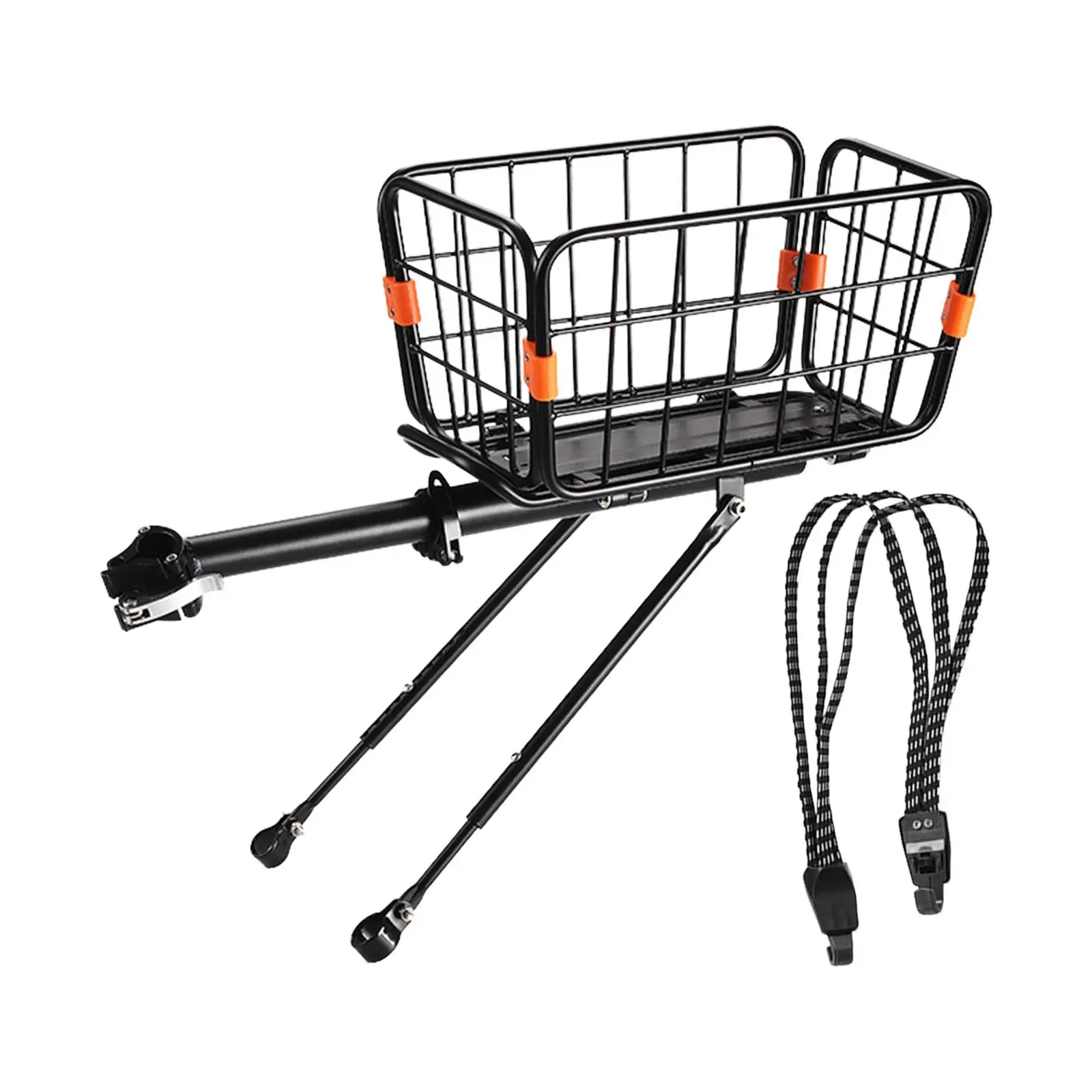 Bicycle Rear Carrier Basket Bike Cargo Rack Rainproof Large Capacity Heavy Duty