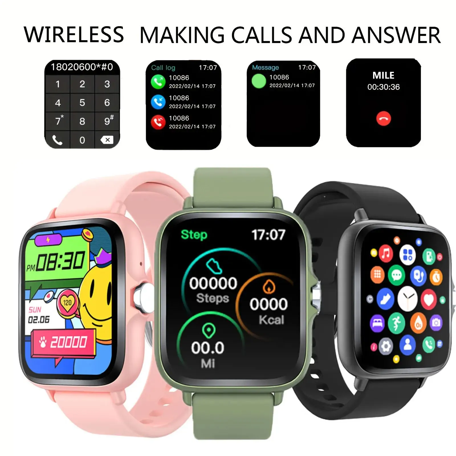 Smart Watch,Multi Sport Mode,Incoming Call Alert & Rejection,Short Message Alert,Message Alert Viewer,Multiple APP Alerts,Compat 