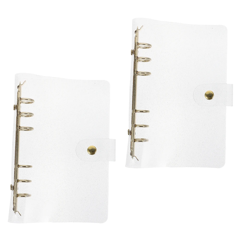 2pcs Pvc Binder Covers Clear Ring Binder Notebook Shell Office Home Use File Folder Ring Binders For Documents Papers