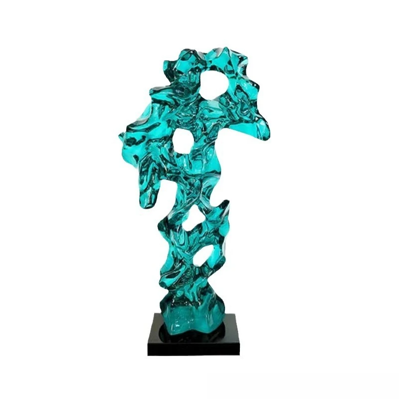 

Abstract Taihu stone ornament transparent resin floor sculpture sales office soft decorative art