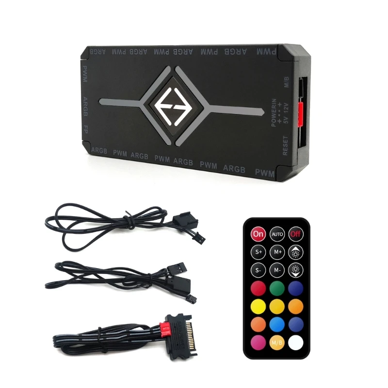 K1AA ARGB пульт дистанционного управления 8-полосный разветвитель 4-контактный ШИМ-концентратор охлаждающего вентилятора для