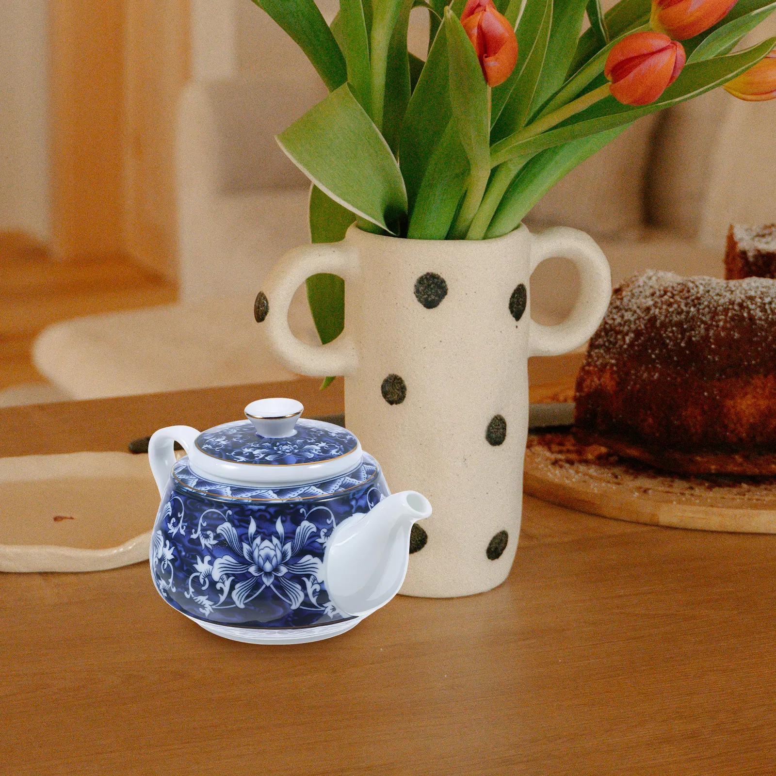 

Винтажный китайский чайник из цельной керамики с ручной золотой росписью, в ретро-стиле, с нескользящей ручкой, портативный, для путешествий