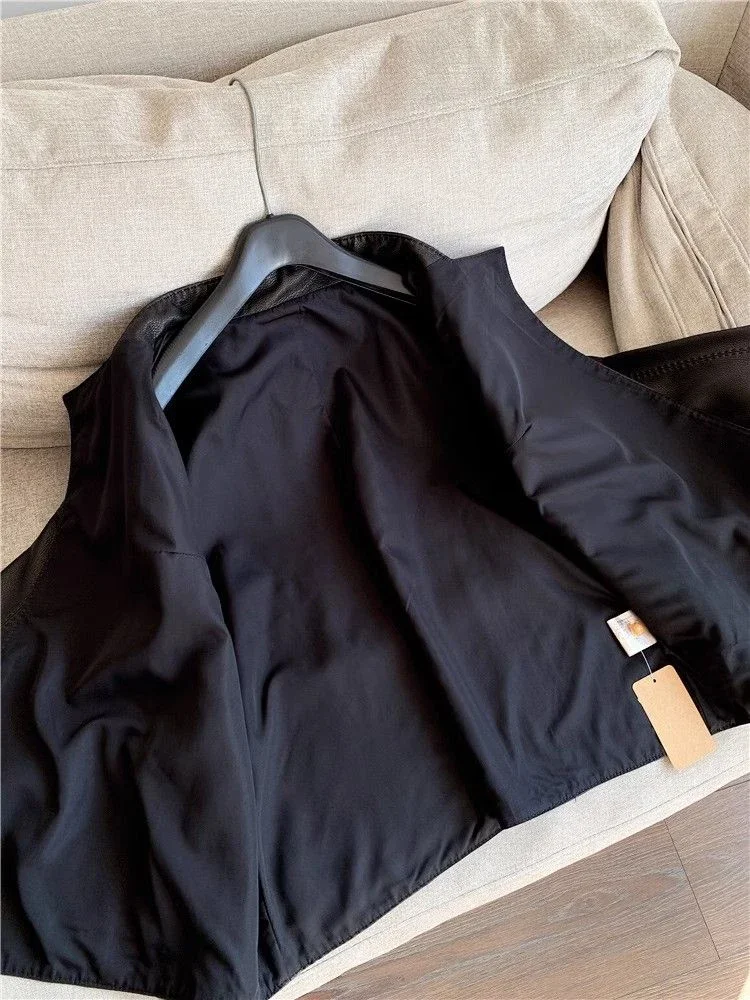 Veste en cuir PU vintage pour femmes, manteau coupe-vent, blazer femme, streetwear décontracté, vêtements Y2K, mode automne