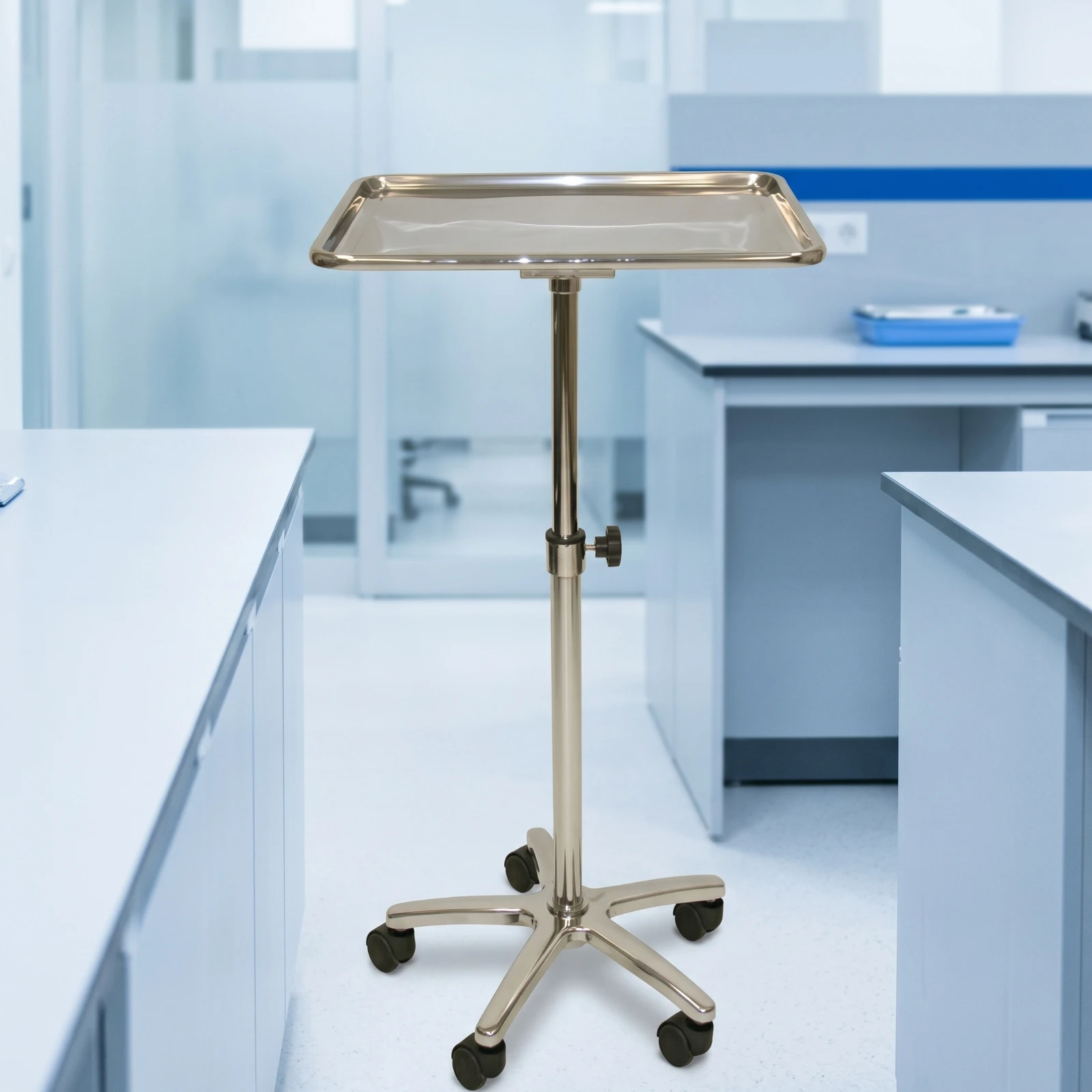 Rolling Tray Table Portable Wheeled Utility Stand Tray Table with Wheels Space-Saving Cart Long-Lasting for Tattoo Artists