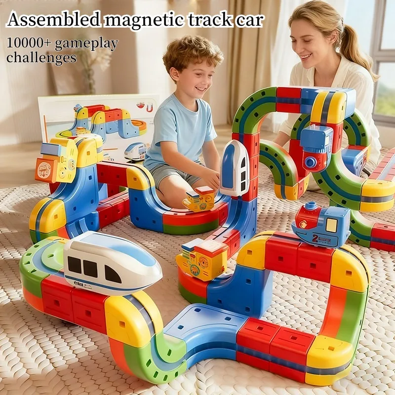 Creative Anti-Gravity Diy Electric Magnetic Track Train Set Building Blocks Educational Toys Gift For Children Kids