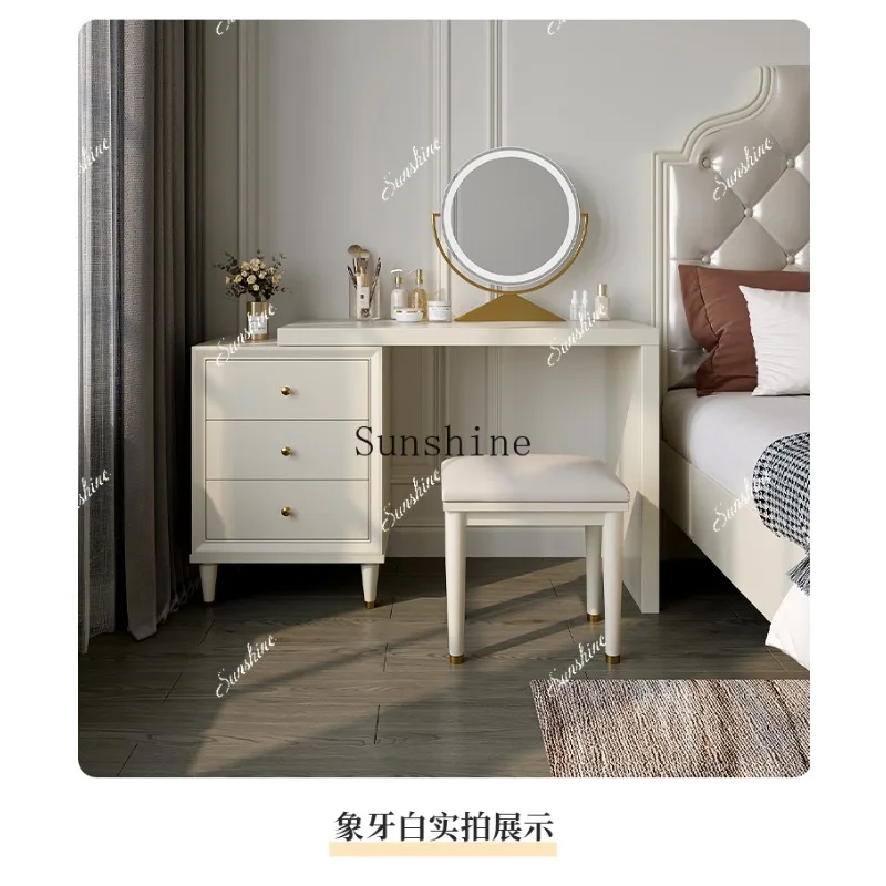 

Bedroom special solid wood makeup stool light luxury master bedroom high sense girls square stool FT